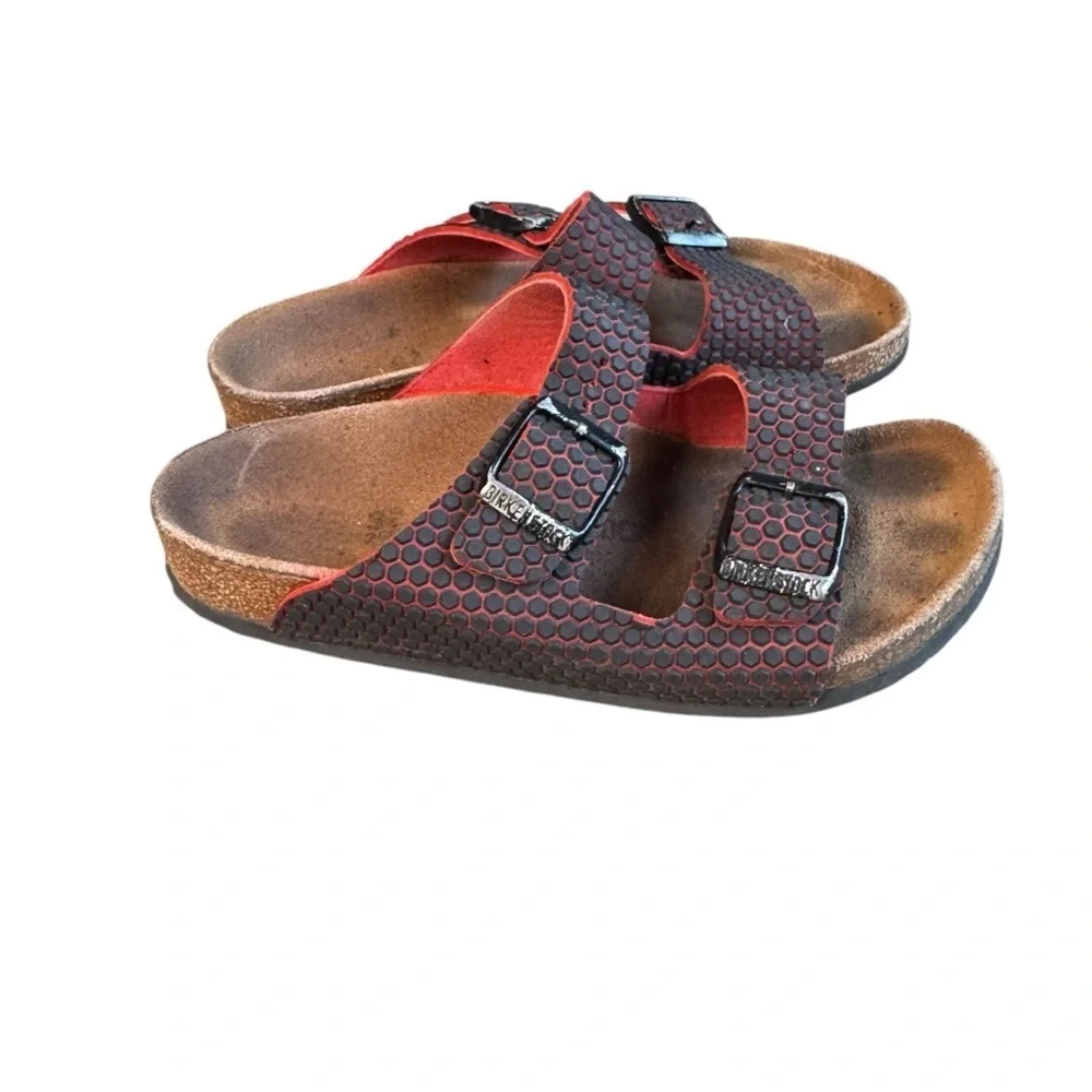 Birkenstock Arizona Black Birko Kids Sandals Size EU 32 US 1L Narrow Black Red